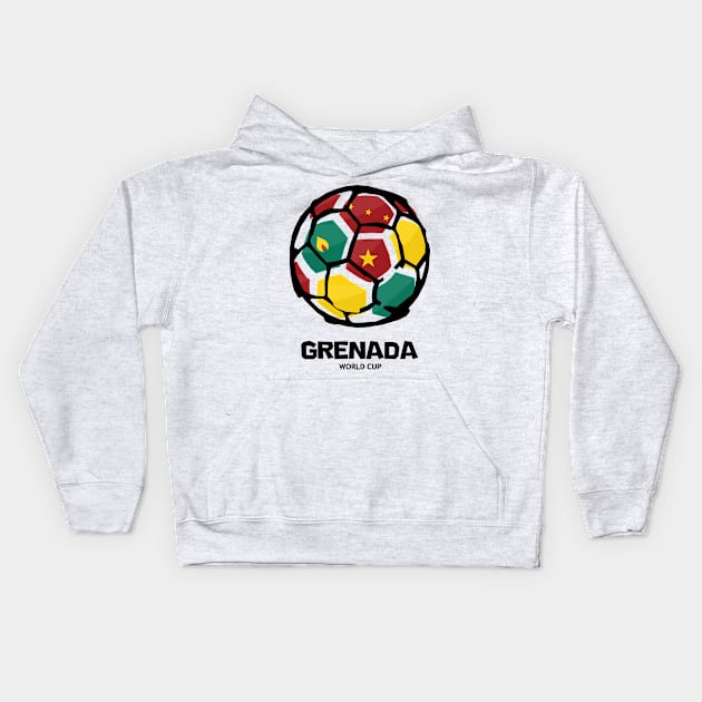 Grenada Football Country Flag Kids Hoodie by KewaleeTee